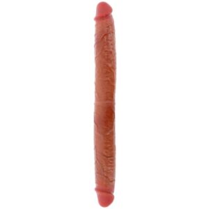 Dildo Dublu din Silicon, Natural, 46 cm
