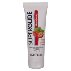 Lubrifiant Comestibil pe Bază de Apă, Superglide, Căpșuni, 75 ml